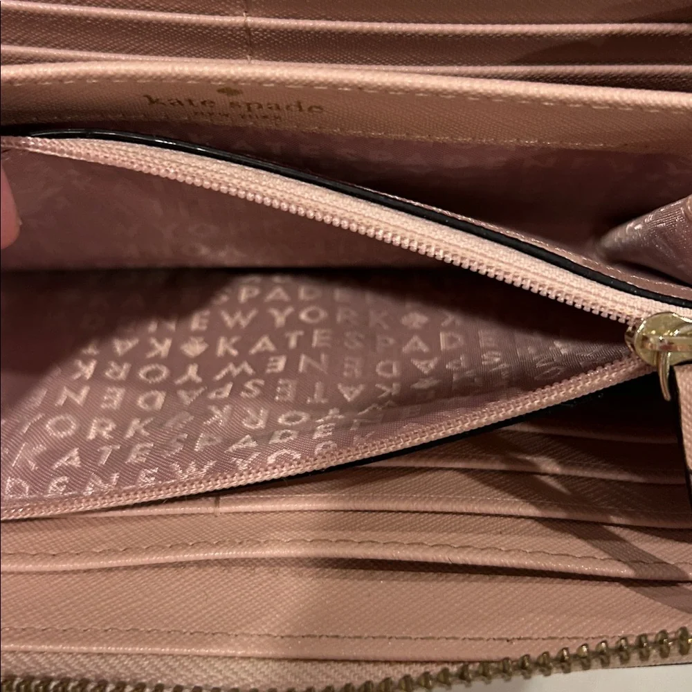 Kate Spade‎ Neda Newbury Lane Saffiano Leather Zip Around Wallet Dusty Pink
